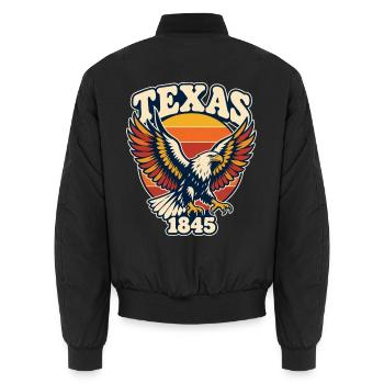 Texas Adler 1845 Retro Emblem - Unisex Bomberjacke - Schwarz - Hinten - AI Model Male 185 light (185cm)