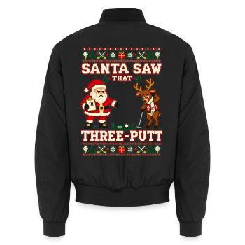 Weihnachten Golf Golfer Putten Geschenkidee - Unisex Bomberjacke - Schwarz - Hinten - AI Model Male 185 light (185cm)