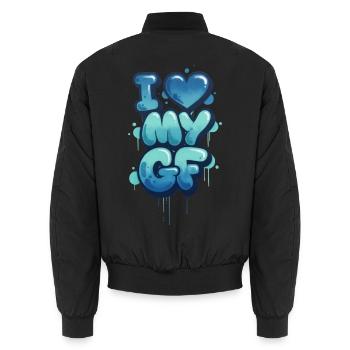 Ich liebe meine Freundin - Unisex Bomberjacke - Schwarz - Hinten - AI Model Male 185 light (185cm)