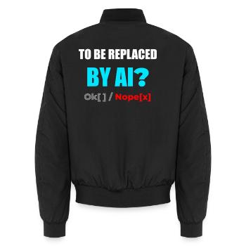KI-Ersatz? Nopex1 Meme-Tee - Unisex Bomberjacke - Schwarz - Hinten - AI Model Male 185 light (185cm)