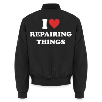 I Love Repairing Things - Unisex Bomberjacke - Schwarz - Hinten - AI Model Male 185 light (185cm)