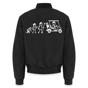  Golfspieler Golf Golfball Evolution Strichmänchen - Unisex Bomberjacke - Schwarz - Hinten - AI Model Male 185 light (185cm)