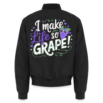 Ich Mache Das Leben So Weintraubenhaft Großartig - Unisex Bomberjacke - Schwarz - Hinten - AI Model Male 185 light (185cm)