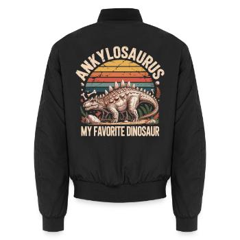 Lieblingsdinosaurier Ankylosaurus Dino Geschenk - Unisex Bomberjacke - Schwarz - Hinten - AI Model Male 185 light (185cm)