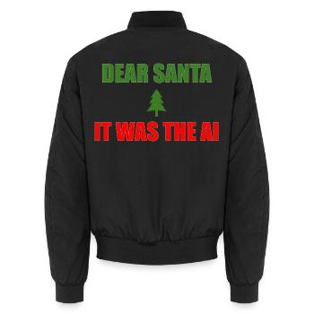 Lieber Weihnachtsmann, es war die KI Lustiges Weihnachten - Unisex Bomberjacke - Schwarz - Hinten - AI Model Male 185 light (185cm)