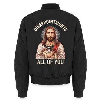 Disappointments Jesus mit Boxer - Unisex Bomberjacke - Schwarz - Hinten - AI Model Male 185 light (185cm)
