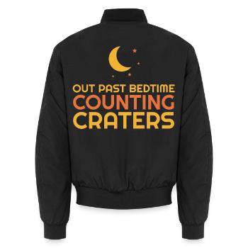 Draußen nach der Schlafenszeit Krater zählen Mond Sterne beobachten - Unisex Bomberjacke - Schwarz - Hinten - AI Model Male 185 light (185cm)