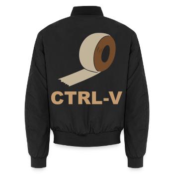 Strg-V Retro Ribbon - Unisex Bomberjacke - Schwarz - Hinten - AI Model Male 185 light (185cm)