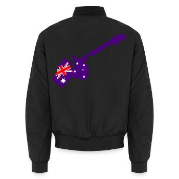 Purple Austral Guitar - Unisex Bomberjacke - Schwarz - Hinten - AI Model Male 185 light (185cm)