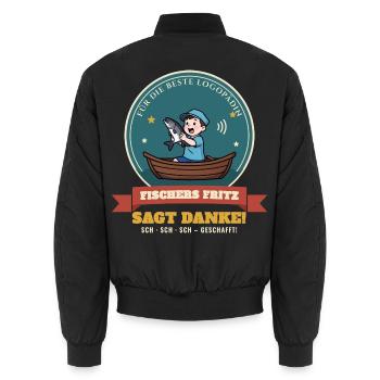 Logopädin – Danke Geschenk Abschied Zungenbrecher - Unisex Bomberjacke - Schwarz - Hinten - AI Model Male 185 light (185cm)