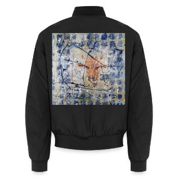 Orange Kuh im Splatter-Abstract - Unisex Bomberjacke - Schwarz - Hinten - AI Model Male 185 light (185cm)