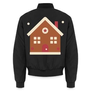 Lebkuchenhaus mit Zuckerguss – Weihnachten - Unisex Bomberjacke - Schwarz - Hinten - AI Model Male 185 light (185cm)
