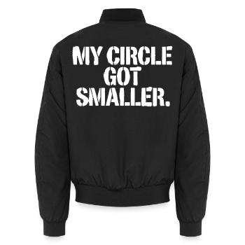 Mein Kreis wurde kleiner - Unisex Bomberjacke - Schwarz - Hinten - AI Model Male 185 light (185cm)