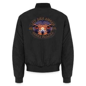 Vogelbeobachtung Naturfotografie Falke Shirt - Unisex Bomberjacke - Schwarz - Hinten - AI Model Male 185 light (185cm)