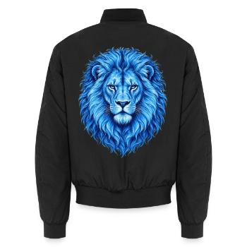 Löwe blaue Löwen aus Afrika König der Tiere - Unisex Bomberjacke - Schwarz - Hinten - AI Model Male 185 light (185cm)