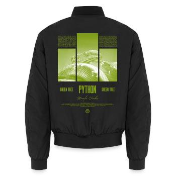 Green Tree Python Modern Reptile Keeper Streetwear - Unisex Bomberjacke - Schwarz - Hinten - AI Model Male 185 light (185cm)