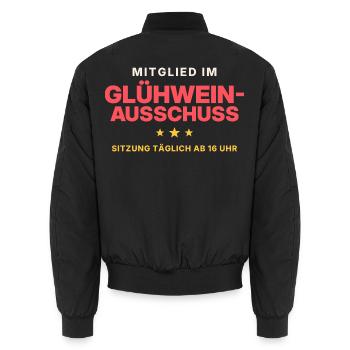 Mitglied im Glühwein-Ausschuss - Unisex Bomberjacke - Schwarz - Hinten - AI Model Male 185 light (185cm)