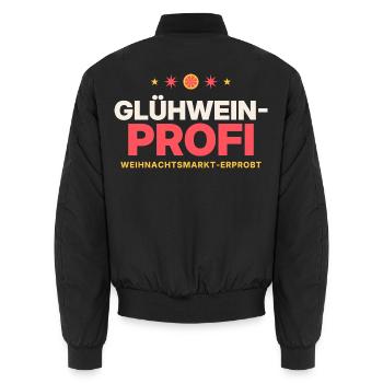 Glühwein-Profi Weihnachtsmarkt - Unisex Bomberjacke - Schwarz - Hinten - AI Model Male 185 light (185cm)