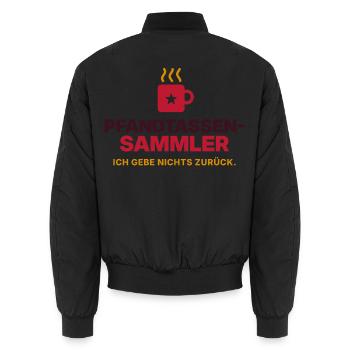 Pfandtassen-Sammler - Unisex Bomberjacke - Schwarz - Hinten - AI Model Male 185 light (185cm)