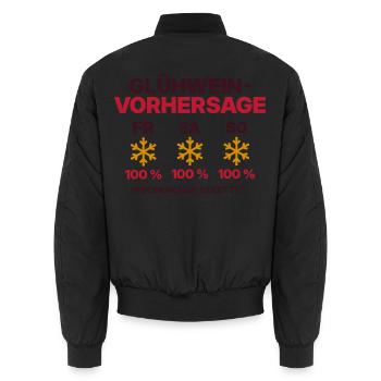 Glühwein-Vorhersage Wochenende - Unisex Bomberjacke - Schwarz - Hinten - AI Model Male 185 light (185cm)