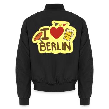 Ich liebe Berlin - Unisex Bomberjacke - Schwarz - Hinten - AI Model Male 185 light (185cm)