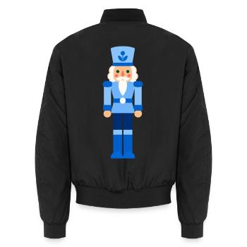 Nussknacker Weihnachten blau - Unisex Bomberjacke - Schwarz - Hinten - AI Model Male 185 light (185cm)