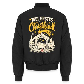 Mei erstes Christkindl Baby bairisch - Unisex Bomberjacke - Schwarz - Hinten - AI Model Male 185 light (185cm)