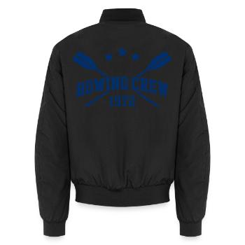Rowing Crew - Rudern - Ruderer - Ruderin - 1972 - Unisex Bomberjacke - Schwarz - Hinten - AI Model Male 185 light (185cm)