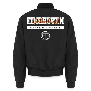 Eindhoven Niederlande Koordinaten Reise Souvenir - Unisex Bomberjacke - Schwarz - Hinten - AI Model Male 185 light (185cm)