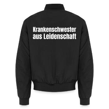 Krankenschwester aus Leidenschaft Geschenk - Unisex Bomberjacke - Schwarz - Hinten - AI Model Male 185 light (185cm)