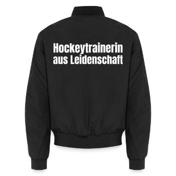 Hockeytrainerin aus Leidenschaft Hockey Geschenk - Unisex Bomberjacke - Schwarz - Hinten - AI Model Male 185 light (185cm)
