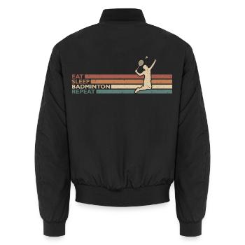 Eat Sleep Badminton Repeat Für Badmintonspieler - Unisex Bomberjacke - Schwarz - Hinten - AI Model Male 185 light (185cm)