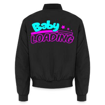 Baby Loading Neon Logo - Unisex Bomberjacke - Schwarz - Hinten - AI Model Male 185 light (185cm)