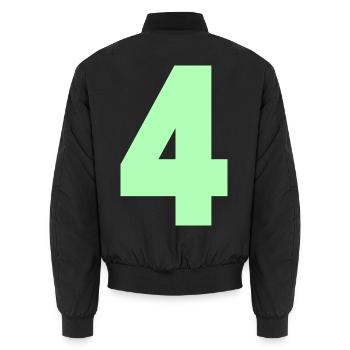 Neon Mint 4 - Unisex Bomberjacke - Schwarz - Hinten - AI Model Male 185 light (185cm)