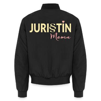 Jura Mama Juristin - Unisex Bomberjacke - Schwarz - Hinten - AI Model Male 185 light (185cm)