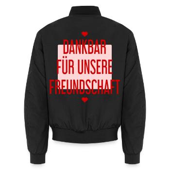 Dankbar Freundin Freundschaft - Unisex Bomberjacke - Schwarz - Hinten - AI Model Male 185 light (185cm)