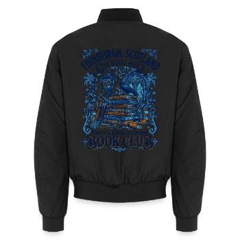 The Edinburgh Scotland Frost And Dark Academia - Unisex Bomberjacke - Schwarz - Hinten - AI Model Male 185 light (185cm)