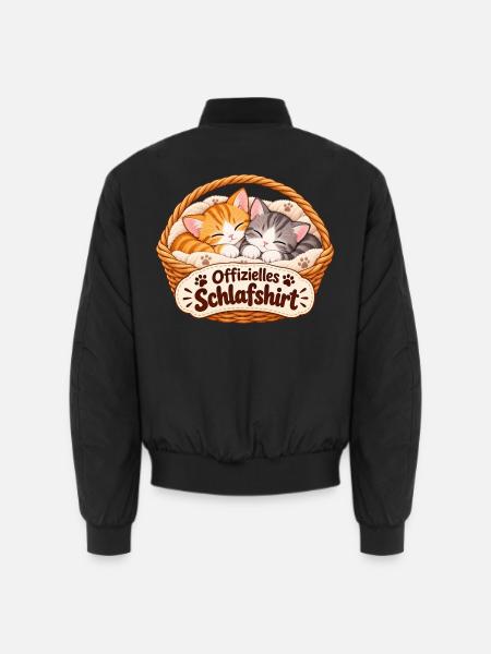 Offizielles Schlafshirt Kätzchen im Körbchen - Unisex Bomberjacke - Schwarz