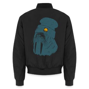Walross Meer Küstenkind Outdoor - Unisex Bomberjacke - Schwarz - Hinten - AI Model Male 185 light (185cm)