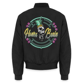 Tropischer Schädel mit Ananas - Unisex Bomberjacke - Schwarz - Hinten - AI Model Male 185 light (185cm)