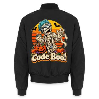 Halloween Mumienarzt Code Boo Notfall - Unisex Bomberjacke - Schwarz - Hinten - AI Model Male 185 light (185cm)