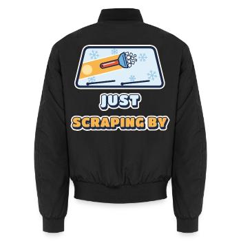 Ich komme gerade so über die Runden - Unisex Bomberjacke - Schwarz - Hinten - AI Model Male 185 light (185cm)