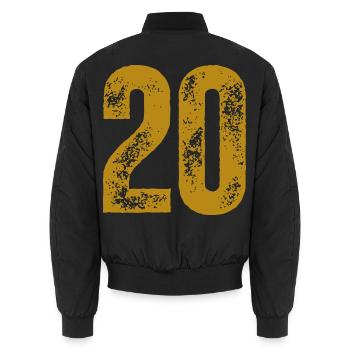 20 - Unisex Bomberjacke - Schwarz - Hinten - AI Model Male 185 light (185cm)