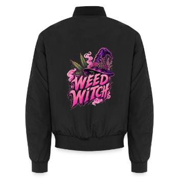 Weed Witch – Pink Edition - Unisex Bomberjacke - Schwarz - Hinten - AI Model Male 185 light (185cm)