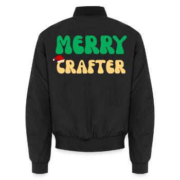 Fröhliches Bastelhandwerker-Weihnachtsgeschenk Retro-DIY-Stricken Ho - Unisex Bomberjacke - Schwarz - Hinten - AI Model Male 185 light (185cm)