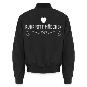 Ruhrpott Mädchen Revier Mädchen Ruhrgebiet Pott - Unisex Bomberjacke - Schwarz - Hinten - AI Model Male 185 light (185cm)