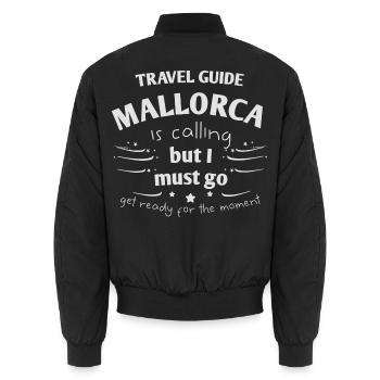 Mallorca is calling but I must go Spanien - Unisex Bomberjacke - Schwarz - Hinten - AI Model Male 185 light (185cm)