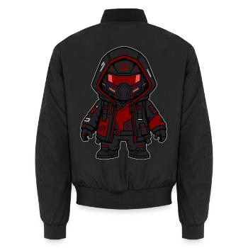 Cyberpunk Ninja – Zukünftiges Shinobi-Kunstspielzeug - Unisex Bomberjacke - Schwarz - Hinten - AI Model Male 185 light (185cm)