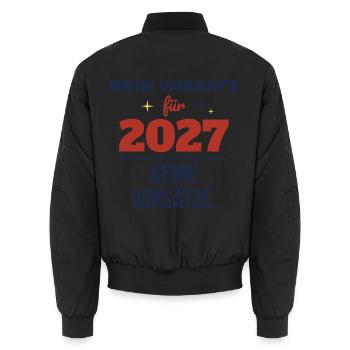 Mein Vorsatz für 2027: Keine Vorsätze – Silvester - Unisex Bomberjacke - Schwarz - Hinten - AI Model Male 185 light (185cm)
