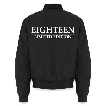 18. Geburtstag Achtzehn Limited Edition - Unisex Bomberjacke - Schwarz - Hinten - AI Model Male 185 light (185cm)